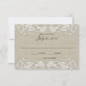 Floral Lace Design Huwelijksreactie RSVP Kaartje (Voorkant)