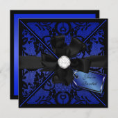 Floral Lace Invite met Diamond Bow Kaart (Voorkant / Achterkant)