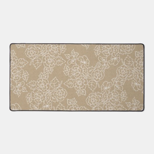 Floral Lace Kraft Foto Afbeelding Bureaumat (Voorkant)