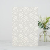 Floral Lace Pattern Briefpapier (Staand voorkant)