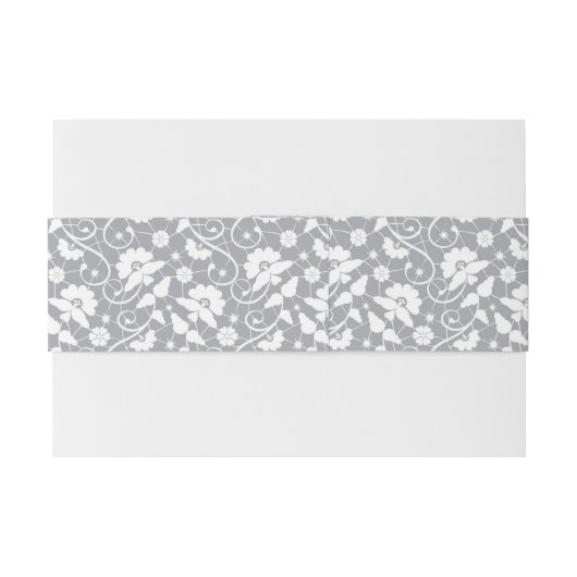 Floral Lace Pattern Uitnodigingen Wikkel (Achterkant Voorbeeld)