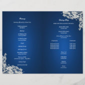 Floral Lace Sapphire Blue Wedding Programme (Achterkant)