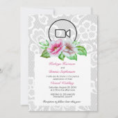 Floral & Lace Virtual Wedding Invite Kaart (Voorkant)