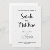 Floral Lace Wedding Invitation Kaart (Voorkant / Achterkant)