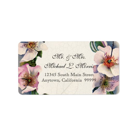  Floral Lace Wilde Roze Roze Formele ronde Etiket (Voorkant)