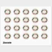 Floral Lace Wilde Roze Roze Formele ronde Ronde Sticker (Vel)