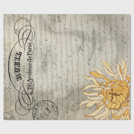 Floral Lady Decoupage Poster Cadeaupapier (Vlak)