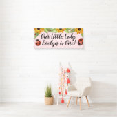 Floral Ladybug Birthday Party Banner (Insitu)