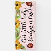 Floral Ladybug Birthday Party Banner (Verticaal)