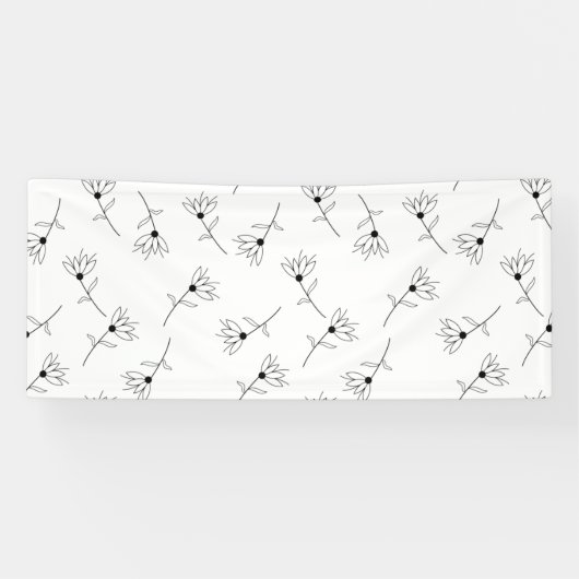 Floral, Lait Blanc, Bannière Romance Vinyl (Horizontal)