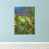 Floral Lake uitzicht Canvas Afdruk (Insitu (Houten vloer))