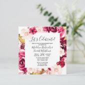 Floral Laten we verlovingsfeest uitnodiging vieren (Staand voorkant)