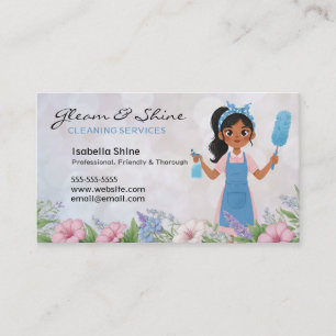 Floral Latina Schoonmaakservice Huishoudster Visitekaartje