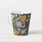 Floral Latte Mug Dark Arrière - plan (Angle gauche)