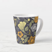 Floral Latte Mug Dark Arrière - plan (Angle droit)