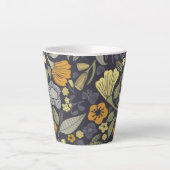 Floral Latte Mug Dark Arrière - plan (Devant)