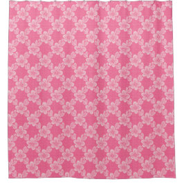 floral lattice pink pattern douchegordijn