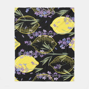 Floral Lavendel Citroenen Illustratie Fleece Deken