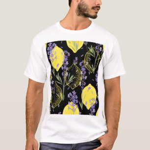 Floral Lavendel Citroenen Illustratie T-shirt