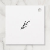 Floral Lavendel Modern Minimalist Zwart-wit Bedankjes Labels (Achterkant)