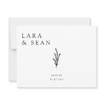 Floral Lavendel Modern Minimalist Zwart-wit