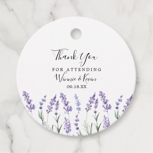 Floral Lavender Bedankjes Labels (Voorkant)
