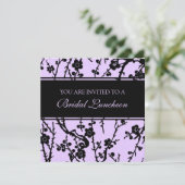 Floral Lavender Bridal Luncheon Kaart (Staand voorkant)