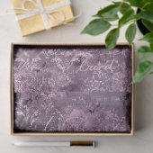 Floral Lavender en Grey Cursive Decoupage Tissuepapier (Geschenk)
