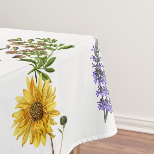 Floral Lavender Sunflower Greenery Tafelkleed (Voorbeeld)