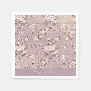  Floral Lavender White Flowers gepersonaliseerd Servet