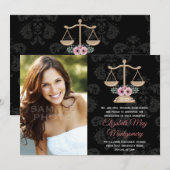 Floral Law School Graduation Faire-part photo (Devant / Derrière)