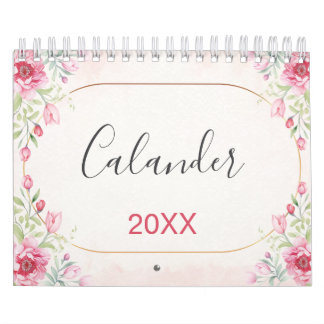Floral, Leaves Gold Design Kalender