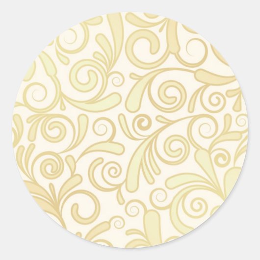 Floral leaves ronde sticker (Voorkant)