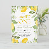 Floral Lemon Citrus 1e verjaardag Kaart (Staand voorkant)