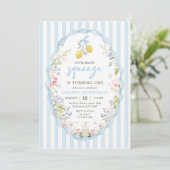 Floral Lemon Our Main Squeeze Birthday Invitation (Debout devant)