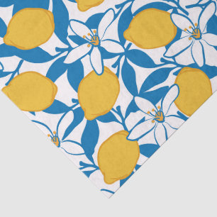Floral Lemon Sketch Hand getekend - Tissue Paper Tissuepapier