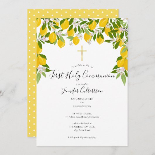 Floral Lemons Greenery  Kaart (Voorkant / Achterkant)