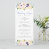 Floral  lente bruiloft menu Kaart (Staand voorkant)