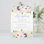 Floral lente bruiloft receptie informatiekaartje (Staand voorkant)
