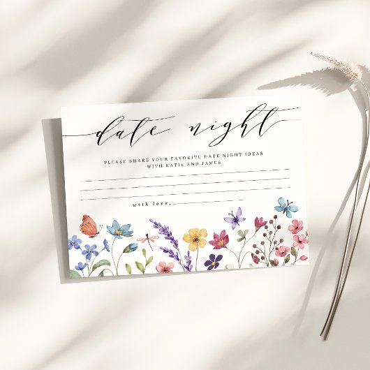 Floral lente zomer datum nacht ideeën informatiekaartje