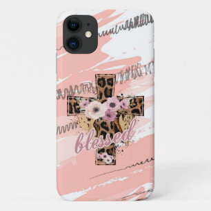 Floral Leopard Cross zegende het geloof Pasen iPhone 11 Hoesje