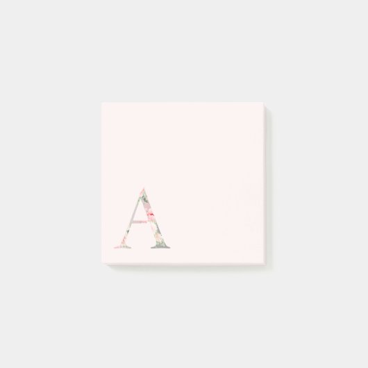 Floral Letter "A" Monogram Post-it Notes (Voorkant)