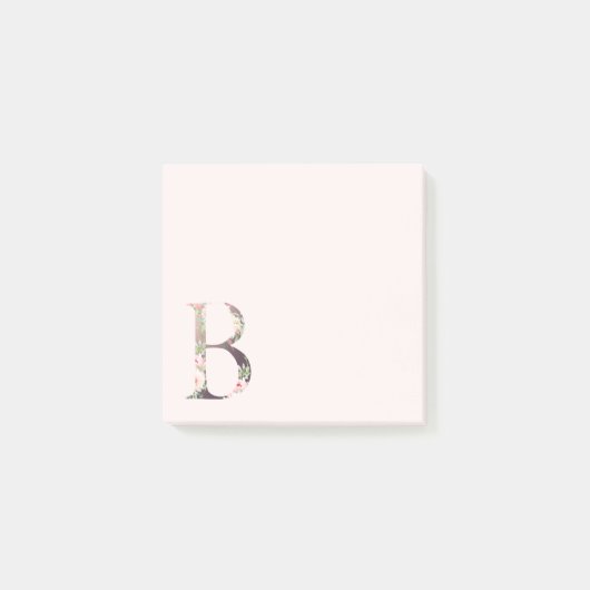 Floral Letter "B" Monogram Post-it Notes (Voorkant)