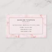 Floral Letter Blush Pink Monogram Marble make up Visitekaartje (Achterkant)