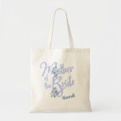 Floral Letter Dusty Blue Moeder van de Bride Tote Bag (Voorkant)