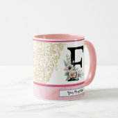 Floral Letter F – Personalized with Name Coffe Mug (Devant droit)