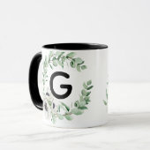 Floral Letter G Initial Coffee Mug Mok (Voorkant links)