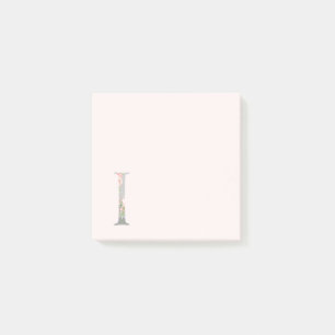 Floral Letter "I" Monogram Post-it® Notes
