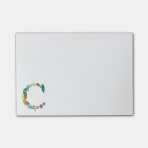 Floral Letter Monogram Initiaal - C Post-it® Notes