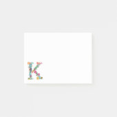 Floral Letter Monogram Initiaal - K - Post-it® Notes (Voorkant)